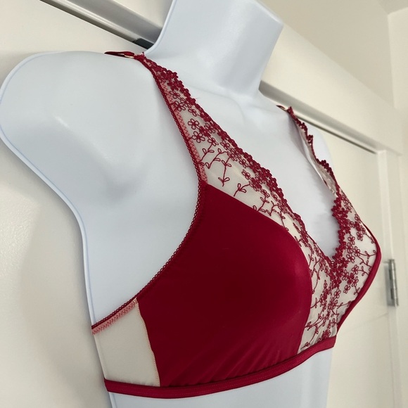 NWT Dot76/ Red satin & lace bralette/ Made in Italy/ Size US M - Picture 4 of 11